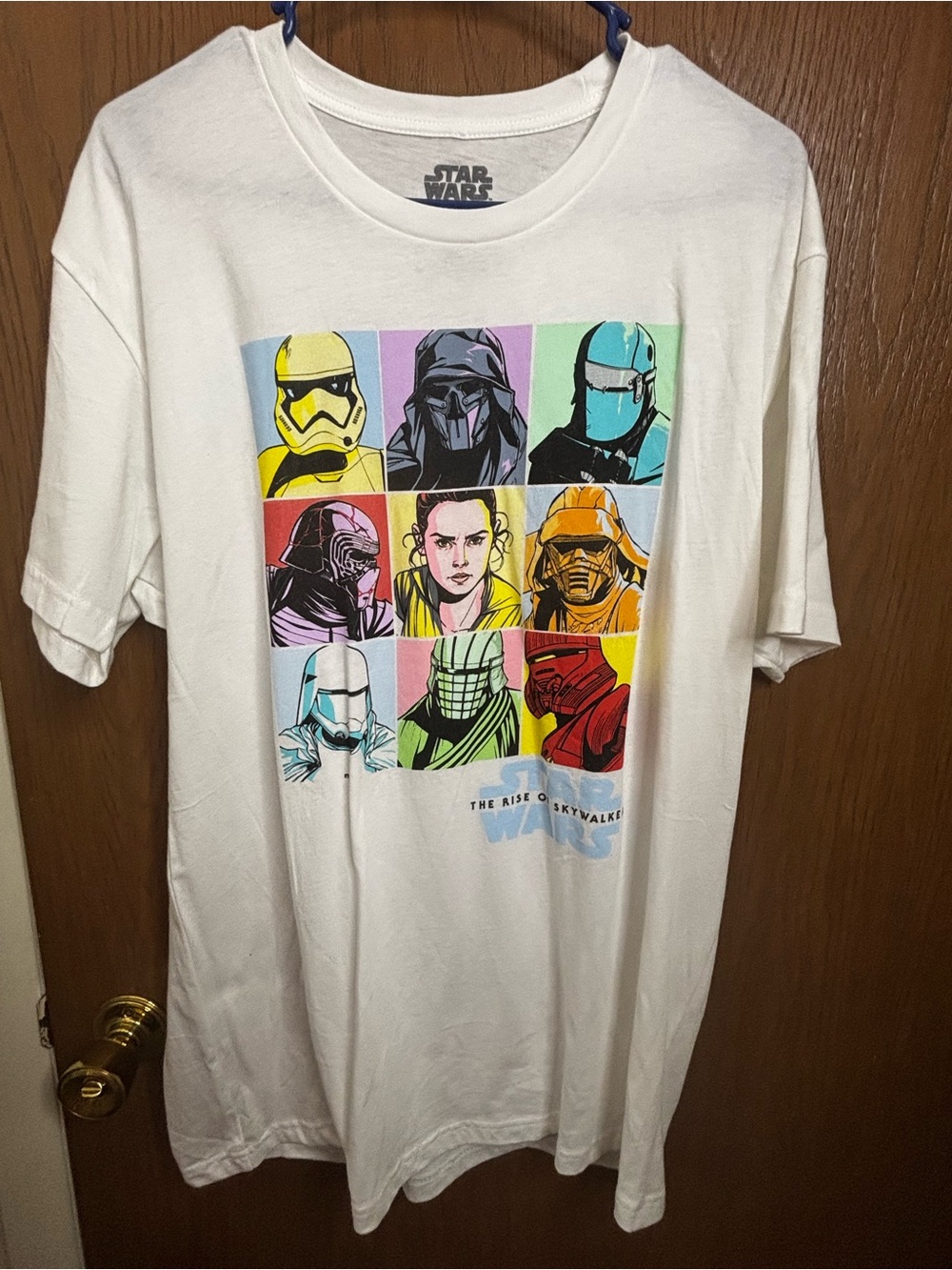 Star Wars White Short-Sleeve Graphic Tee with Multicolor Character Grid
